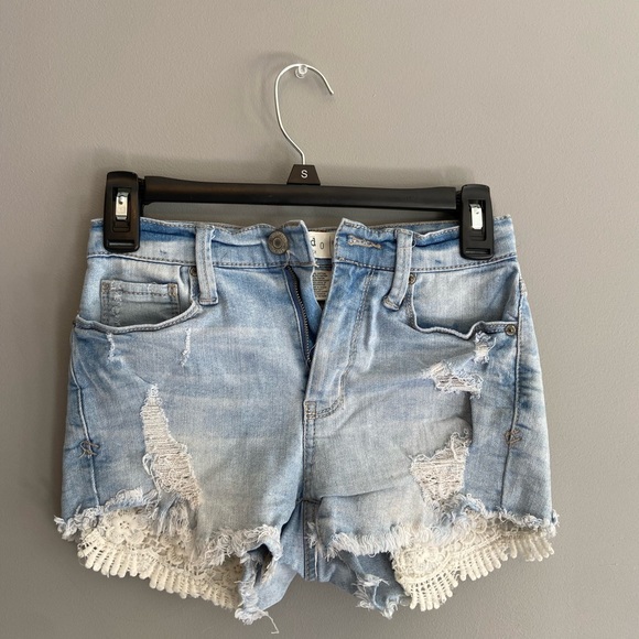 High-rise Shortie Jean Shorts - Picture 1 of 2